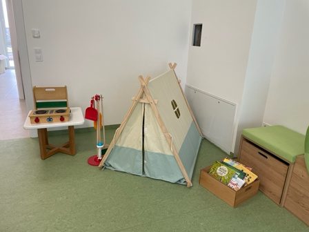 Rückzugsmöglichkeit mit Zelt für die Kinder
